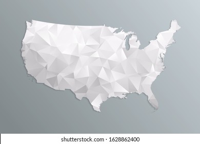 United States of America map gray in polygonal style on gradient background. isolated vector illustration eps 10.