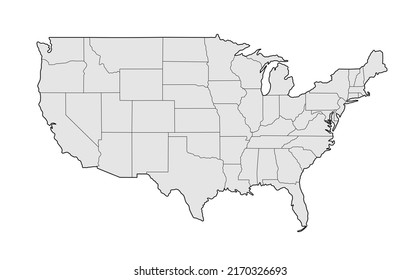 United States America Map Grey Style Stock Vector (Royalty Free ...