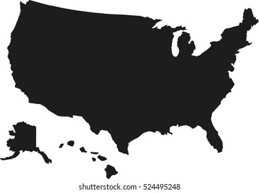 United States of America map with hawaii