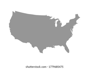 United states of america map isolated on white background. USA United States of America country vector for website, design, cover, infographics.