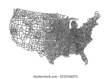 Estados Unidos da América mapa esboço, ilustração doodle linear. isolado no fundo branco para layouts de site, fundo, educação, preciso, personalizável, Viajar em todo o mundo, mapa silhueta fundo.