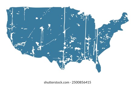 United states of america map with scratch abrasion mark . Grunge style . Vector .