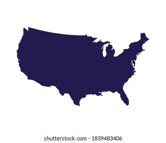 united states of america map silhouette vector illustration design