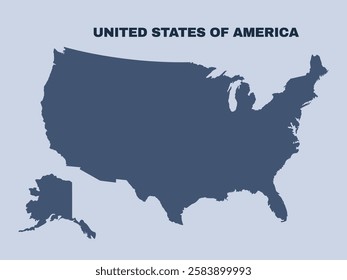 United States Of America map simple flat vector