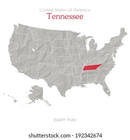 United States America Map Tennessee State Stock Vector Royalty Free United States America Map Tennessee 260nw 192342674