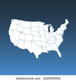 United States of America map. USA