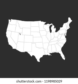 United States of America map. USA 