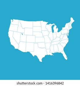 United States of America map. USA 