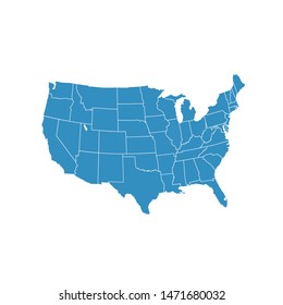 United States of America map. USA 