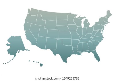 united states of america map. usa country map. us map. 