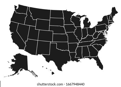 United States of America map. USA map with states isolated – stock vector