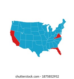 United States of America map. USA. 