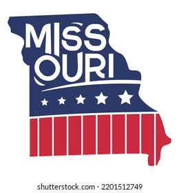 United States of America Map USA Missouri State with Cutting Paper and Graffiti Style