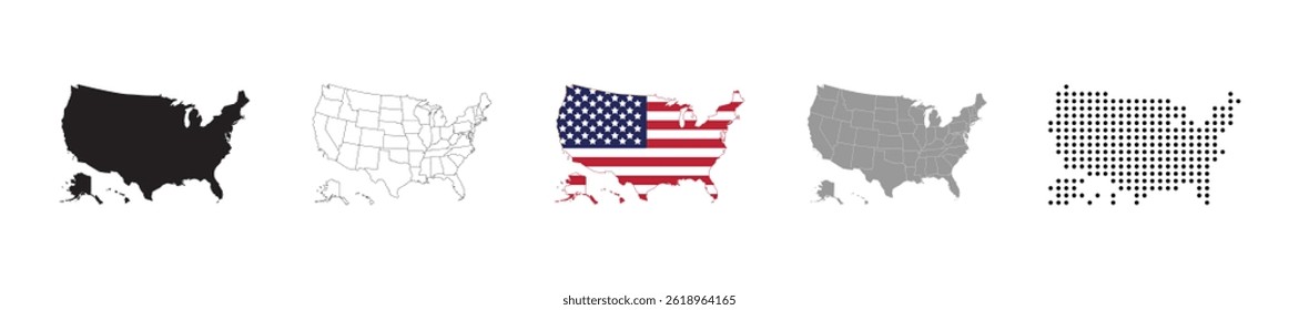 United States of America map. USA map with states on a white background. Vector illustration