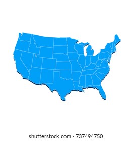 United States of America map. USA