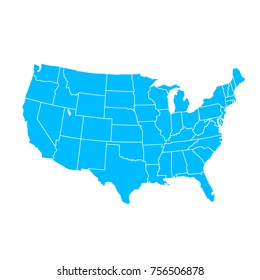 United States of America map. USA