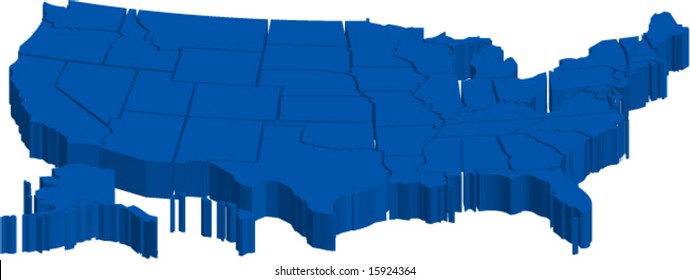 united states of america map in vector design