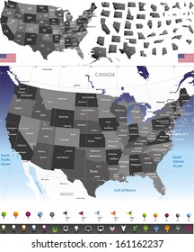 United States of America map vector illustration