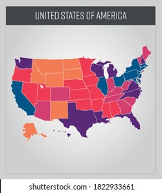 united states of america map in vector