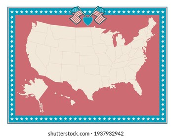 Vereinigte Staaten von Amerika Karte, Vektorgrafik