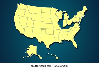 United States America Map Vector Usa Stock Vector (Royalty Free ...