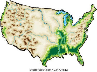 United States of America Map Vector Illustration isolated on a white background