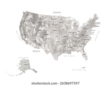 United States of America map. Vector illustration