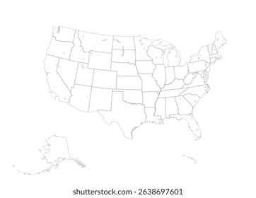 United States of America map. Vector illustration