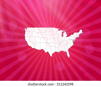United States of America Map - Vector Illustration