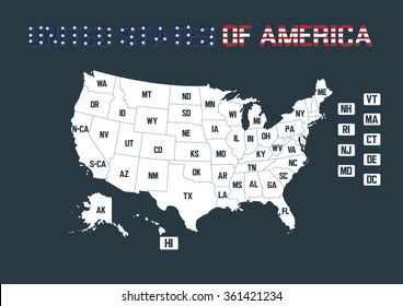 United States of America Map, vector illustration