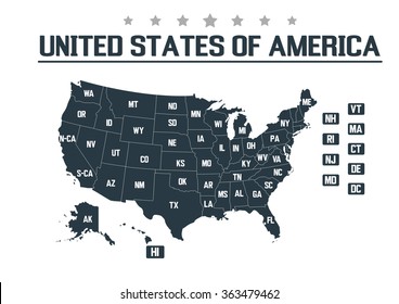 United States of America Map, vector illustration