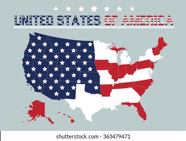 United States of America Map, vector illustration