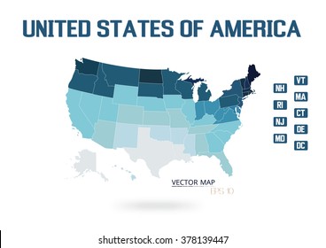 United States of America Map, vector illustration