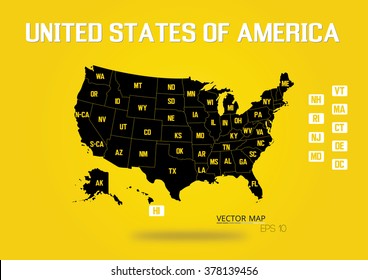 United States of America Map, vector illustration