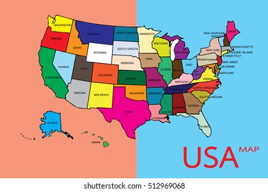 united states of america map vector in illustration.