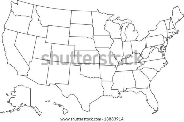 United States America Map Vector Design Stock Vector (Royalty Free ...