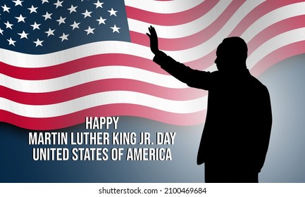 United States Of America Martin Luther King Jr. Day Background Design. Banner, Poster, Greeting Card. Vector Illustration.