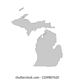 United States of America, Michigan state, map borders of the USA Michigan state.
