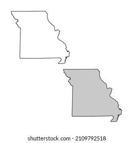 United States of America, Missouri state, map borders of the USA Missouri state.