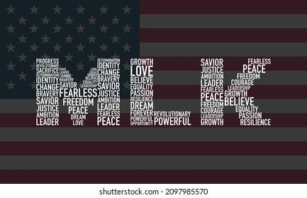 United States of America MLK Day Background Design. Banner, Poster, Greeting Card. Vector Illustration.