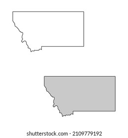 United States of America, Montana state, map borders of the USA Montana state.