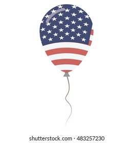 United States of America national colors isolated balloon on white background. Independence day patriotic poster. Flat style National day vector illustration.