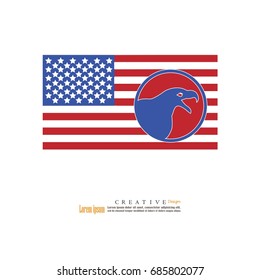 The united states of america national flag background texture with bald eagle icon.usa flag.vector illustration.