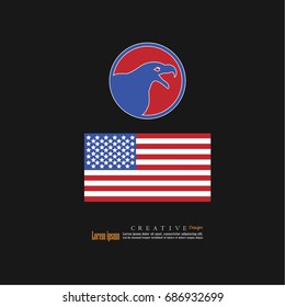 The united states of america national flag background texture with bald eagle icon.usa flag.vector illustration.