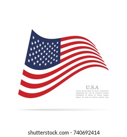 United States Of America National Flag Waving Vector Icon