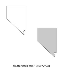 United States of America, Nevada state, map borders of the USA Nevada state.