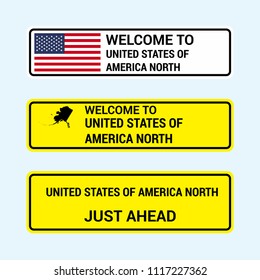 United States of America north traffic signs board design vector