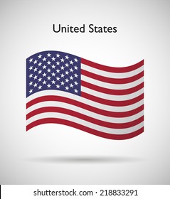 United States of America  official flag isolated illustration 