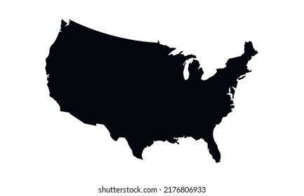 United States of America one line. Map isolated on white background. Vector illustration design.