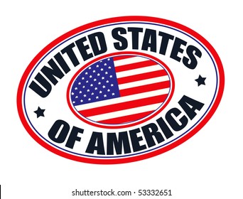 A United States of America oval rubber stamp style